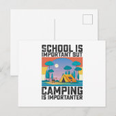 Carte Postale L'école est importante mais le camping est plus im (Devant / Derrière)