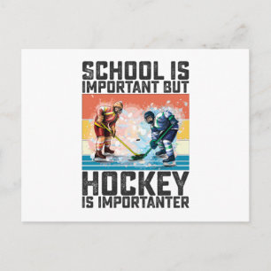 Carte Postale L'école est importante mais le hockey est plus imp