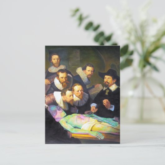 Carte Postale Leçon D'Anatomie Avec Peinture Alien Design Vertic (Debout devant)