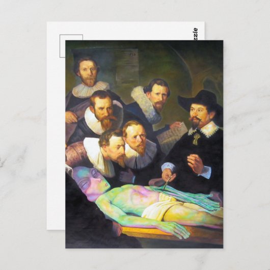 Carte Postale Leçon D'Anatomie Avec Peinture Alien Design Vertic (Devant / Derrière)