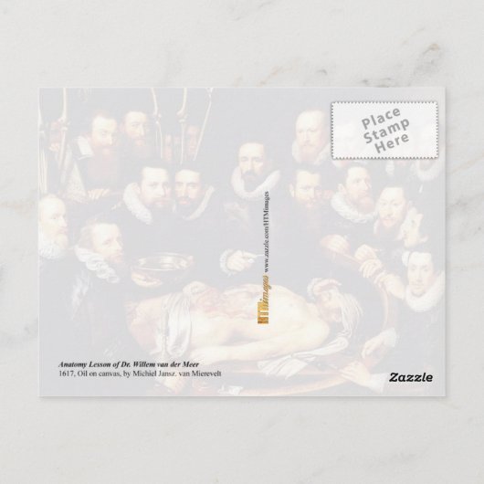 Carte Postale Leçon d'anatomie du Dr Willem van der Meer (Dos)