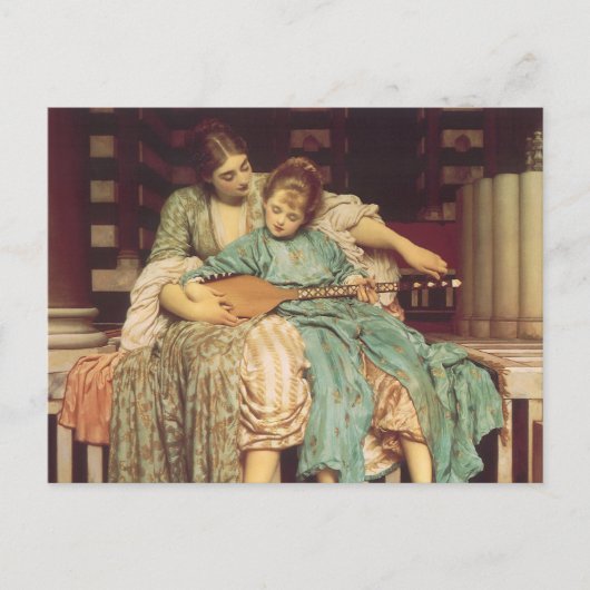 Carte Postale Leçon de musique par Lord Frederic Leighton (Devant)