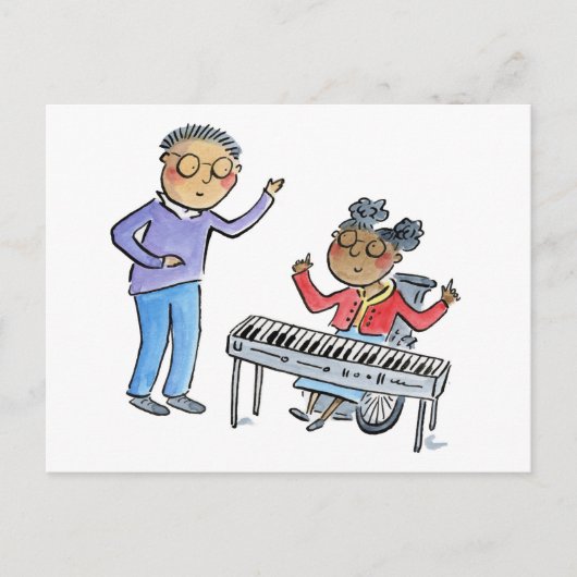 Carte Postale Leçon de piano (Devant)