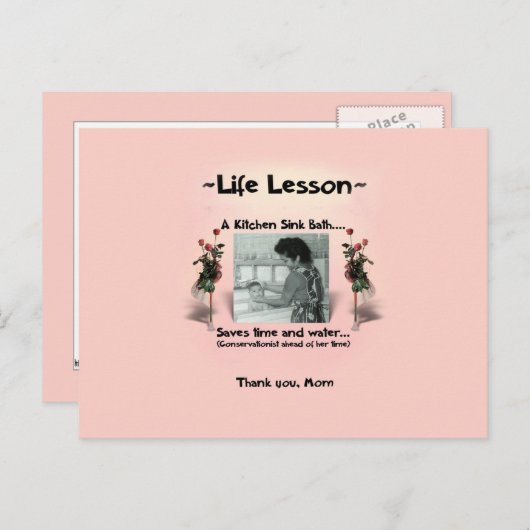 Carte Postale Leçon de vie d'une mère #2 (Devant / Derrière)