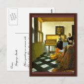 Carte Postale Leçon Musique De Vermeer Van Delft Jan (Devant / Derrière)