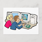 Carte Postale Leçons de classe d'ordinateur (Devant)