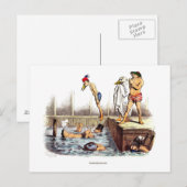 Carte Postale Leçons de natation (Devant / Derrière)