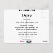 Carte Postale Lecteur de don ajouter la date d'adresse logo du n (Dos)