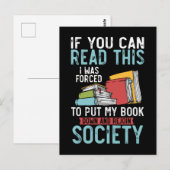 Carte Postale Lecteur de livre drôle auteur roman lecture (Devant / Derrière)