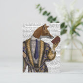 Carte Postale Lecteur de livre Fox (Debout devant)