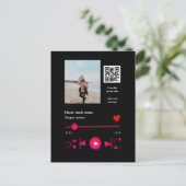 Carte Postale Lecteur de musique couple personnalisé amour q r c (Debout devant)