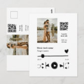 Carte Postale Lecteur de musique couple personnalisé code q r te (Devant / Derrière)