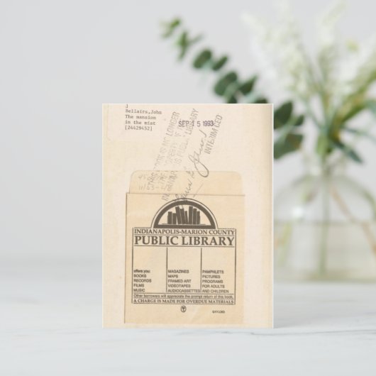 Carte Postale Lecteur, Lecteur, Ex Library Checkout Card (Debout devant)