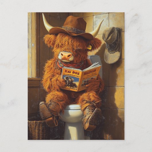 Carte Postale Lecteur solitaire | La réflexion d'un cowboy (Devant)
