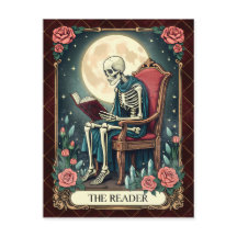 Lecteur, Vintage Style Tarot Card Skeleton