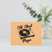 Carte Postale Lecteur Vinyle de Disque Tourne-Disque DJ Old Skoo (Debout devant)