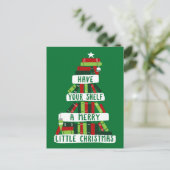 Carte Postale Lecteurs et amateurs de livres Arbre de Noël (Debout devant)