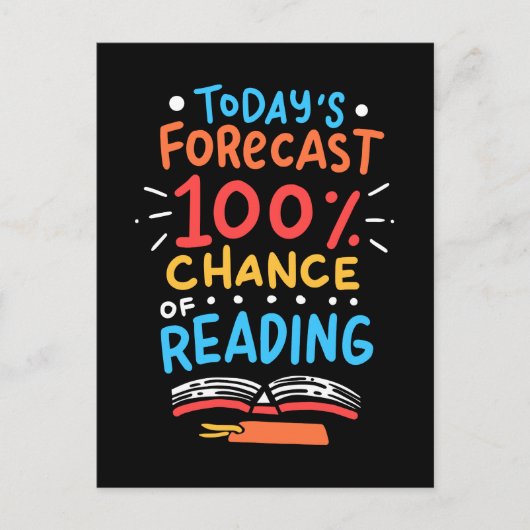 Carte Postale Lecture - 100% de Chance de Lecture (Devant)