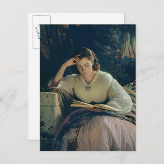 Carte Postale Lecture, 1863 (Devant / Derrière)