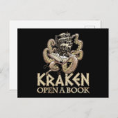 Carte Postale Lecture amusante Nouveau Cadeau Impression Kraken (Devant / Derrière)