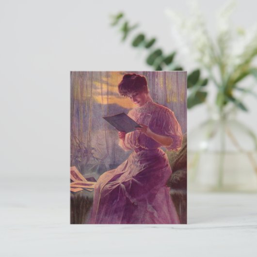 Carte Postale Lecture au clair de lune (Debout devant)
