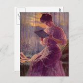 Carte Postale Lecture au clair de lune (Devant / Derrière)