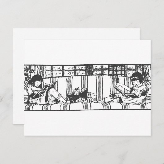 Carte Postale Lecture avec Dolly (Devant / Derrière)