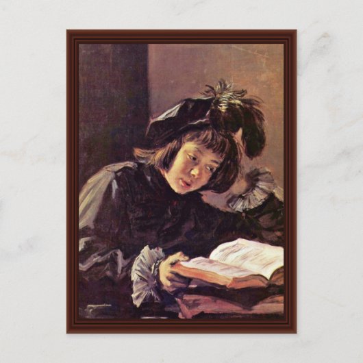 Carte Postale Lecture Boy Par Hals Frans (Devant)