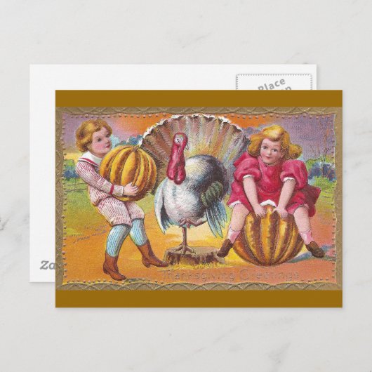 Carte Postale Lecture citrouille (Devant / Derrière)