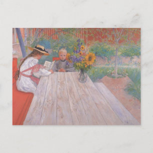 Carte Postale Lecture de Brother à l'extérieur