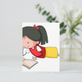 Carte Postale Lecture de fille (Debout devant)