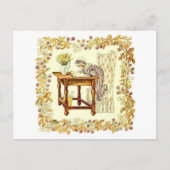 Carte Postale Lecture de fille avec jonquilles (Devant)