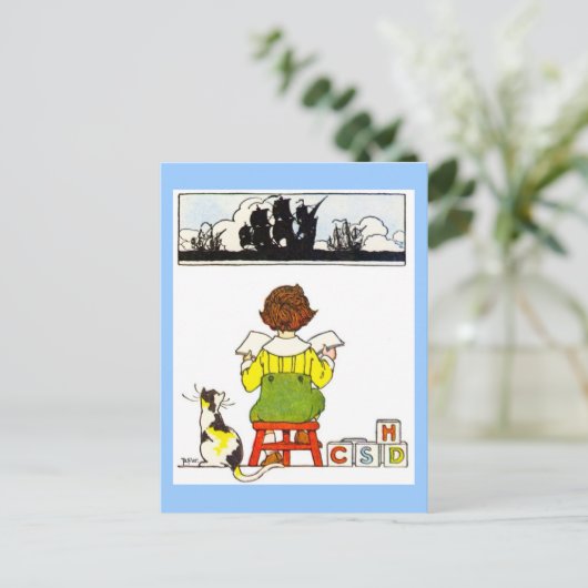 Carte Postale Lecture de garçon (Debout devant)