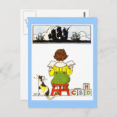 Carte Postale Lecture de garçon (Devant / Derrière)