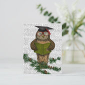 Carte Postale Lecture de hibou sur la branche (Debout devant)