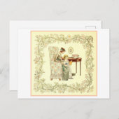 Carte Postale Lecture de la mère et de la fille (Devant / Derrière)