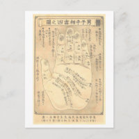Lecture de la paume japonaise vintage