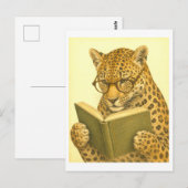 Carte Postale Lecture de léopard de style vintage (Devant / Derrière)