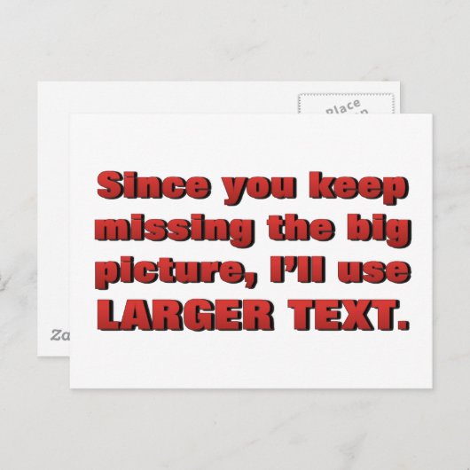 Carte Postale Lecture de l'imprimé fin Standard (Devant / Derrière)