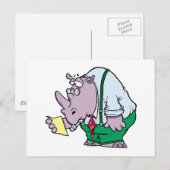 Carte Postale Lecture de Rhino (Devant / Derrière)
