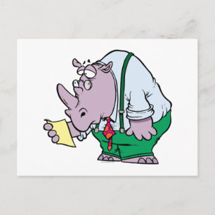 Carte Postale Lecture de Rhino