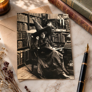 Carte Postale Lecture de sorcière vintage