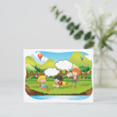 Carte Postale Lecture des enfants (Debout devant)