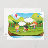 Carte Postale Lecture des enfants (Devant / Derrière)