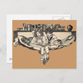 Carte Postale Lecture des filles et des garçons (Devant / Derrière)