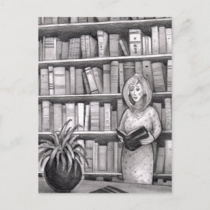 Carte Postale Lecture du livre