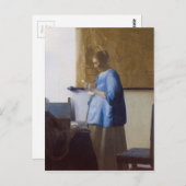 Carte Postale Lecture d'une lettre (Devant / Derrière)