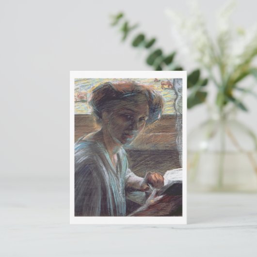 Carte Postale Lecture féminine, 1909 (huile sur toile) (Debout devant)