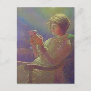 Carte Postale Lecture féminine, 1921
