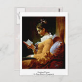 Carte Postale Lecture Femme Par Jean-Honore Fragonard (Devant / Derrière)